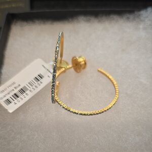 Julie Vos Gold Hoop Earrings with Blue Accents